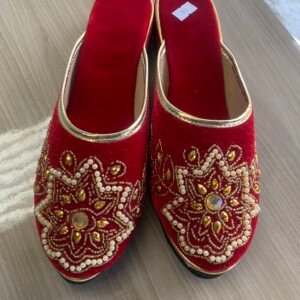 Red Color 100% Hand Made Pure Velvet Chatti Dhukoo | Party Wear