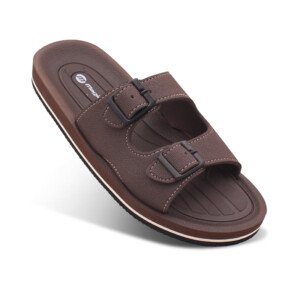 FABRICATION Men’s Dual Buckle Slides – Comfortable Casual Slippers for Daily Wear