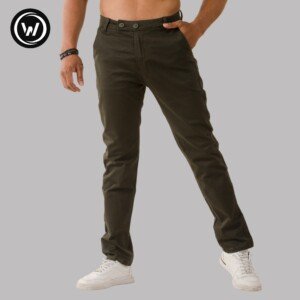 Wraon Dark Green Premium Stretchable Formal Cotton Pant For Men - Fashion | Pants For Men | Men's Wear | Chinos | - Formal Cotton Pant - Waist 29