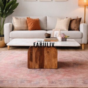 Timbero Marble Top and Wood Coffee Table