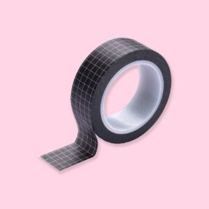 Solid Color Grid Washi Tape - Black