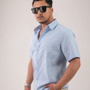 Blue Short-Sleeve Casual shirt - Casual Shirt - Size 2XL