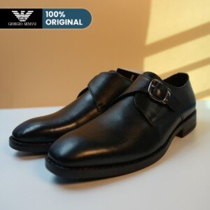Classic Black Single Monk Strap Shoes [GS122]