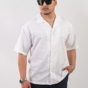 White Short-sleeve shirt summer shirt - Casual Shirt - Size 2XL