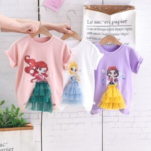 Girls Pancho Style Mesh Lace Party/Birthday Princess Dress - Sizes 100 cm(2 to 3 years), 110 cm(3 to 4 years), 120 cm(4 to 5 years), 130 cm (5 to 7 years) and more
