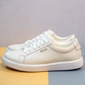 Men's White Leather Lace‑Up Sneakers [GS110]
