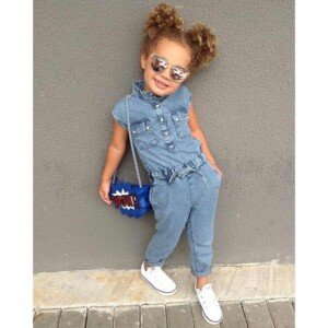 Sleeveless Summer Jacket, Shorts And Vest With Waist Bag Belt Four Piece Set For Girls - Sizes 110 cm(3 to 4 years), 120 cm(4 to 5 years), 130 cm (5 to 7 years), 140 cm (7 to 9 years)