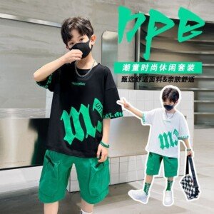 Unisex Cartoon Printed Summer Ice Silk Half Sleeve Pajama Set - Sizes 90 cm(1 to 2 years), 100 cm(2 to 3 years), 110 cm(3 to 4 years), 120 cm(4 to 5 years) and more